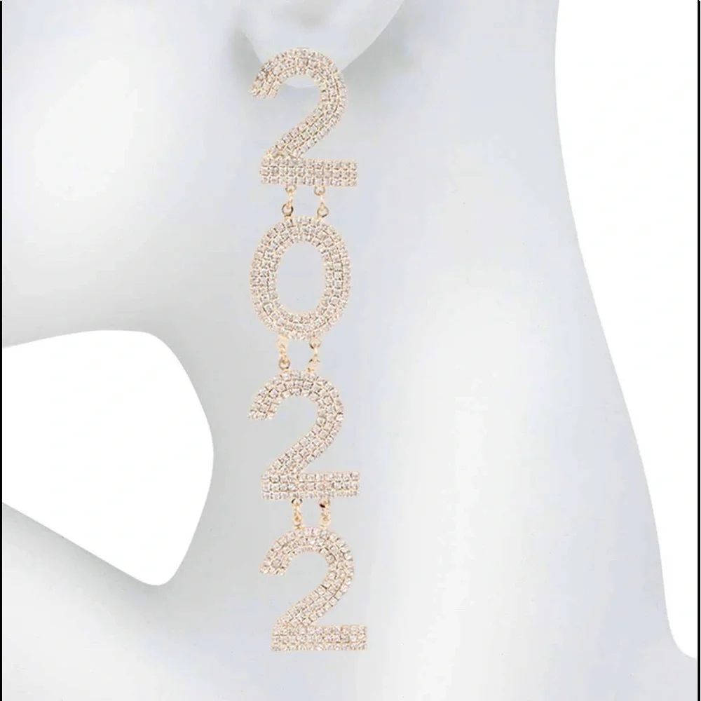 2022 👩🎓 Graduation drop number chandelier earrings - Picture 1 of 4